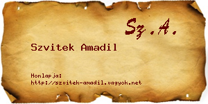Szvitek Amadil névjegykártya